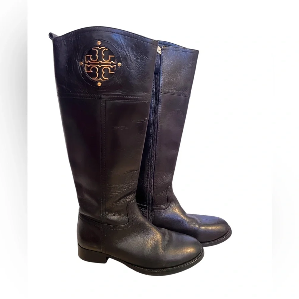 Tory Burch Kiernan Black Ridding Leather Boots size 6